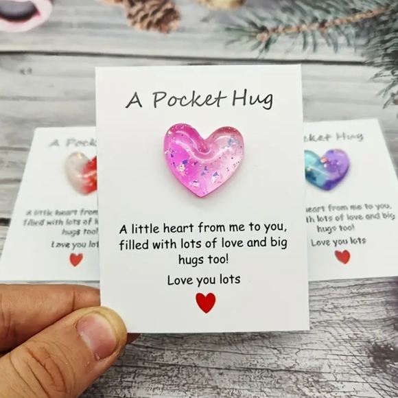 🍉5 for $25* Set of 3 Pocket Hug Hearts - Picture 2 of 5